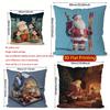 Christmas Cute Santa Throw Pillow Covers Pattern Cushion Cover Suitable for Sofa Bedroom Car Pillow Cover
