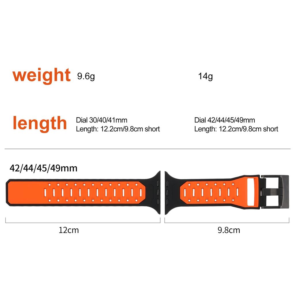 Silicone Strap For Apple Watch Band Ultra 3/2 49mm 11 10 9 8 7 46mm 45mm Breathable Two-color Bracelet iWatch 6 5 4 SE 44mm Belt