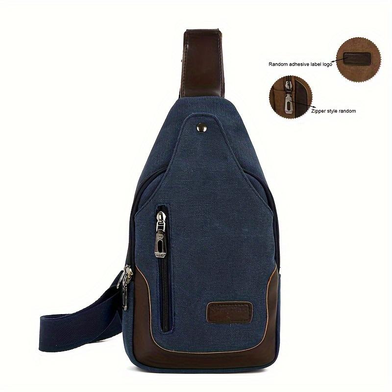 1 Stück Camping-Brusttasche aus Segeltuch für Herren, einfarbig, verschleißfest, große Kapazität
