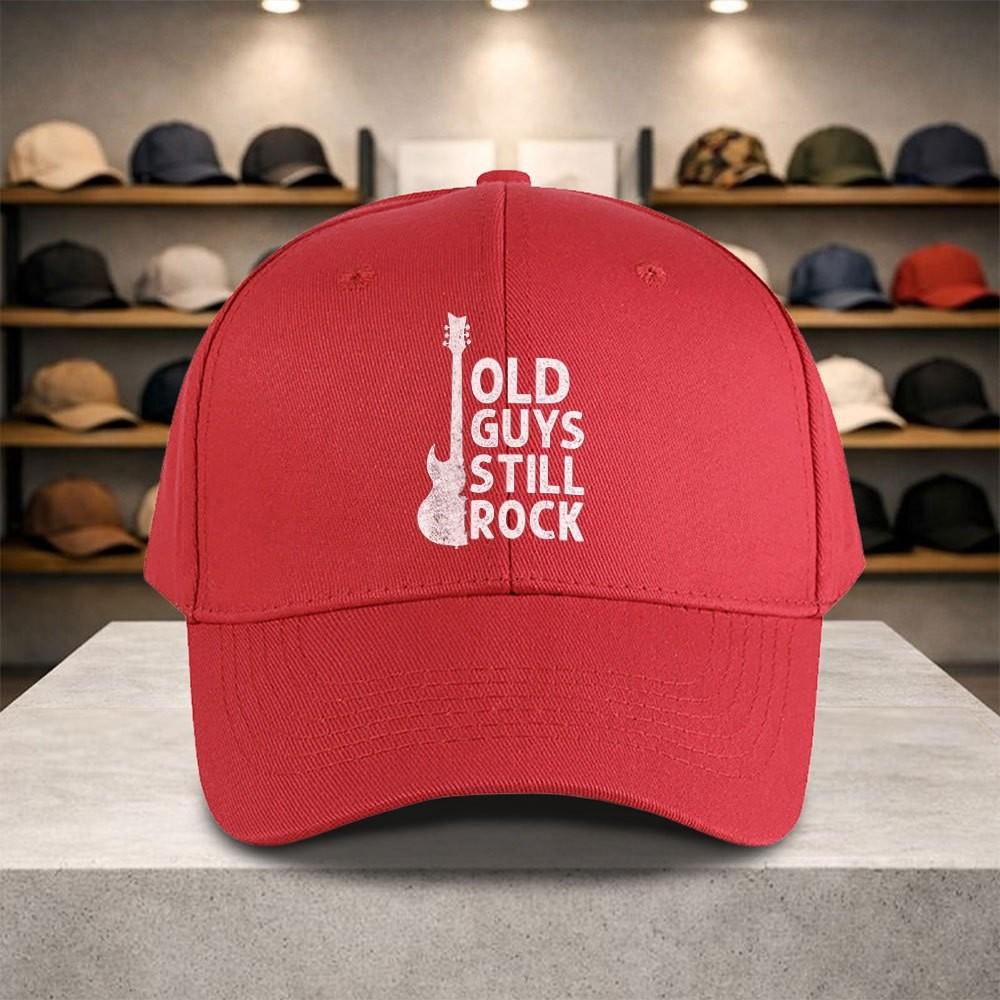 Old Guys Still Rock Guitar Graphic Baseball Cap Adjustable Outdoor Sports Hat One Size