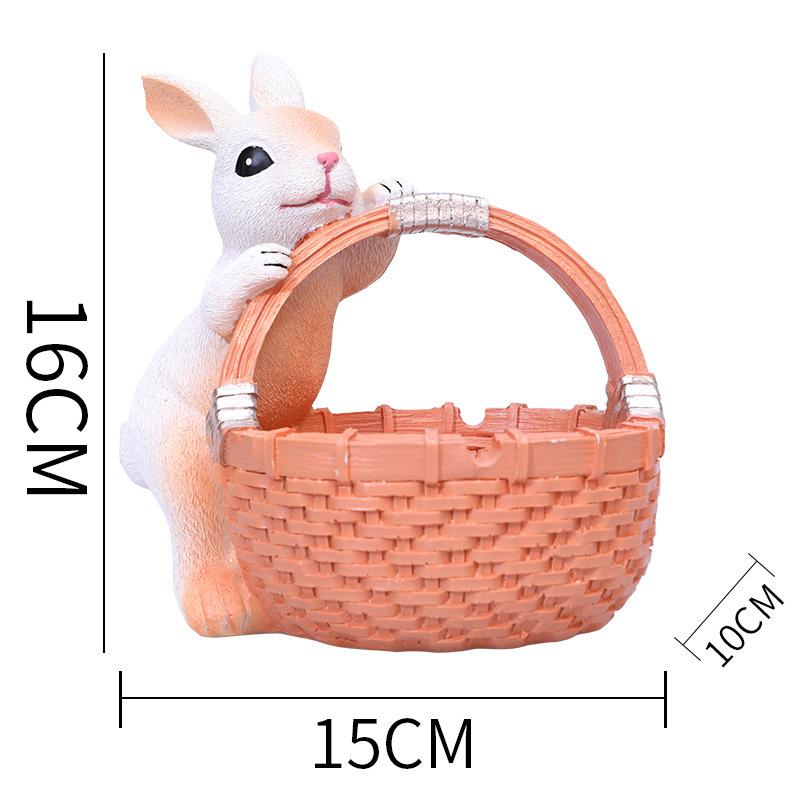 New Easter Spot Creative Bamboo Basket Rabbit Resin Decoration Decoration Party Wedding wedding wedding farmhouse decor