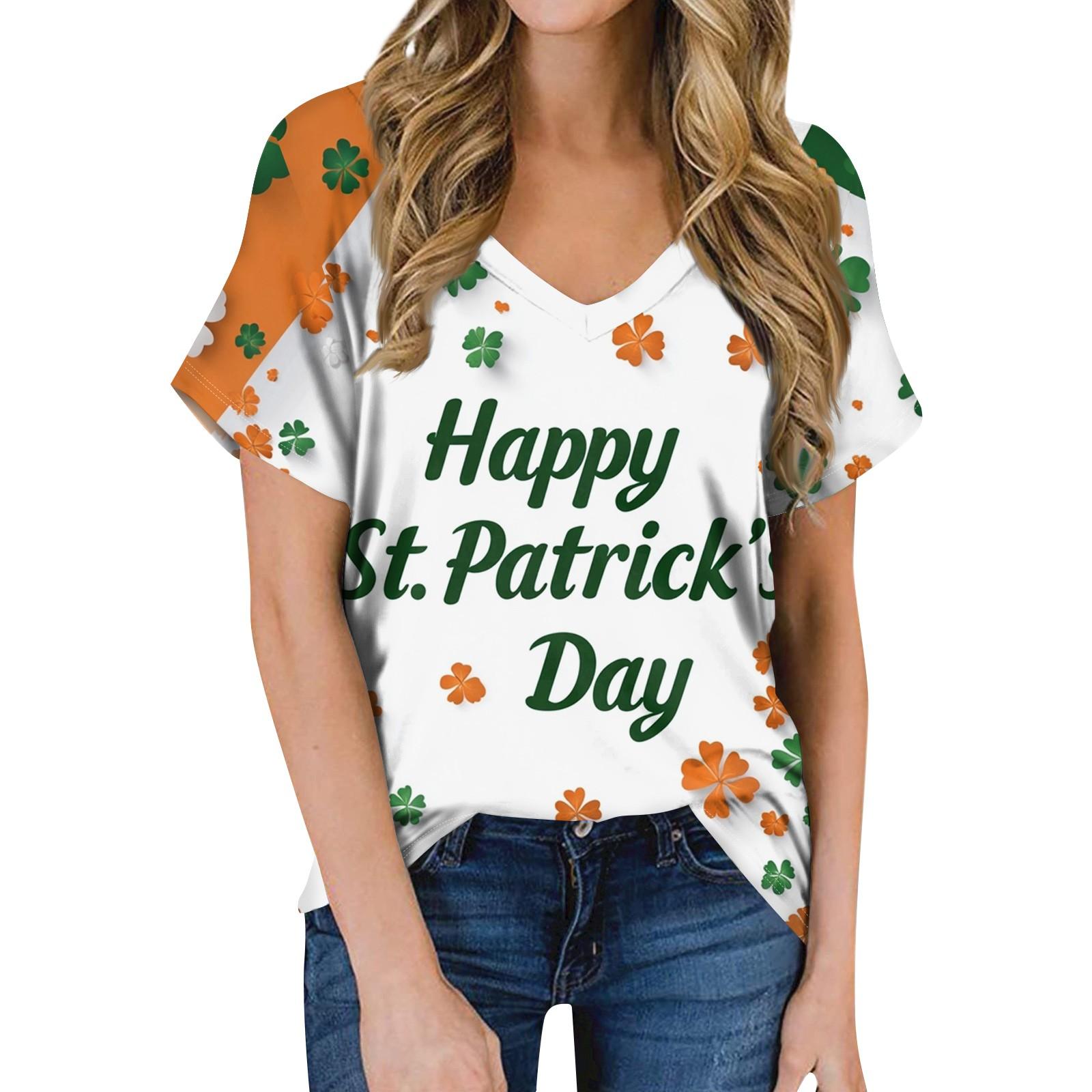 

Жіноча літня модна повсякденна блузка з V-подібним вирізом і короткими рукавами M білий