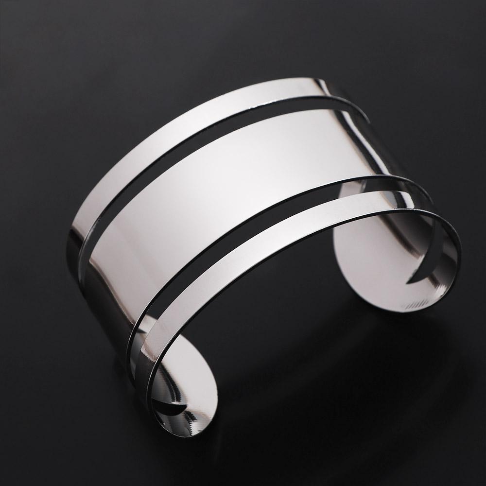 Hiphop Arm Cuff Bracelets Silver Upper Arm Bracelet Fashion Layered Hollow Line Armband  Women
