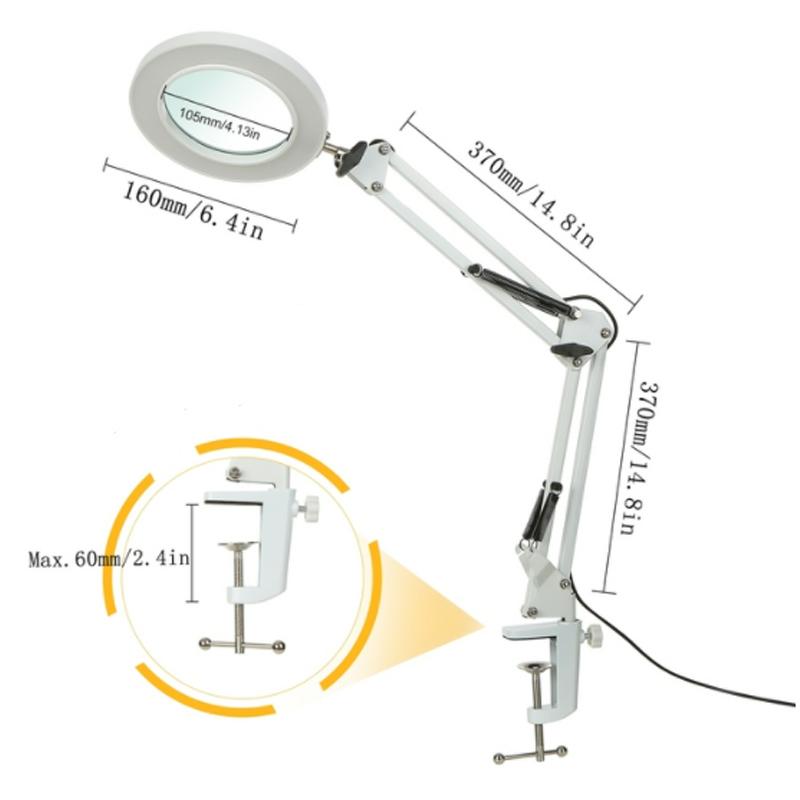 72LED 8X/10X NEW Illuminated Magnifier USB 3 Colors LED Magnifying Glass for Soldering Iron Repair/Table Lamp/Skincare Beauty