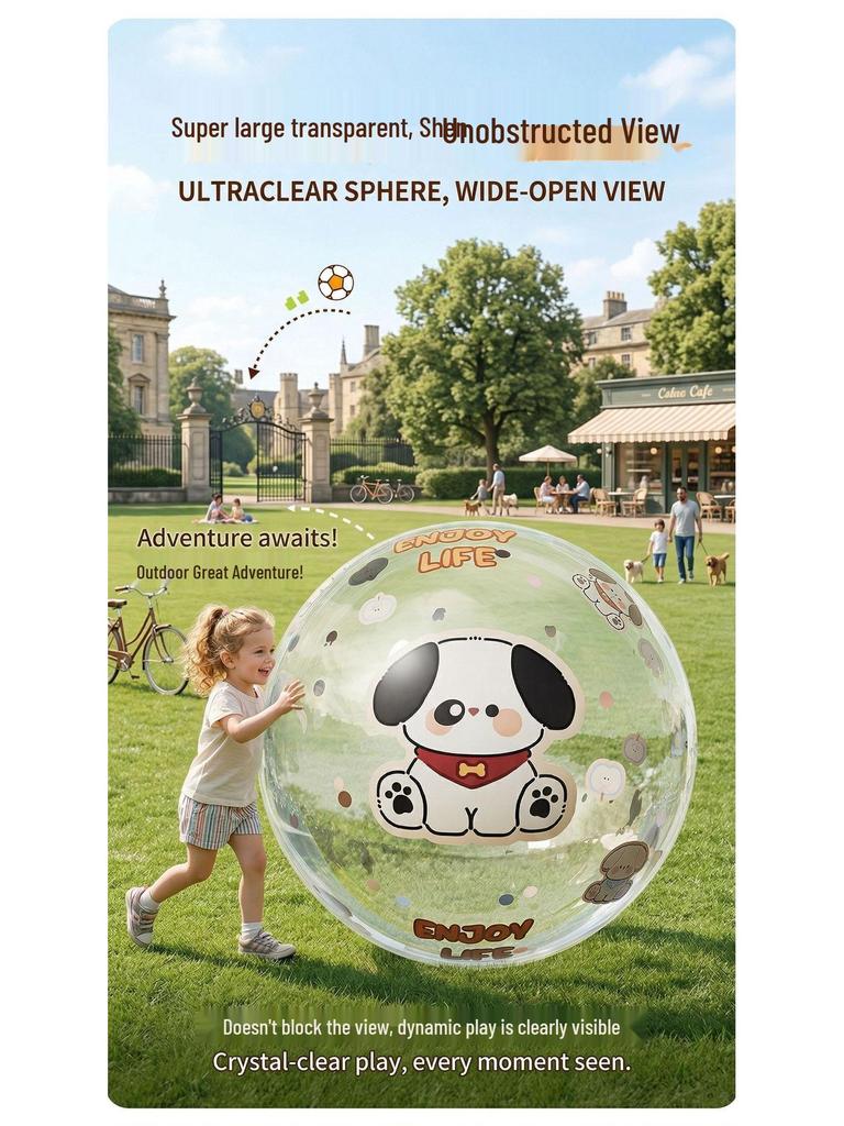 Inflatable Transparent Giant Football Beach Ball for Children and Parent-Child Interaction