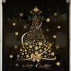 New Christmas Decoration Window Stickers Gold Xmas Tree Merry Christmas Mirror Sticker Xmas Tree Window Glass Sticker New Year