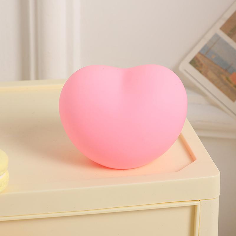 1 stk Søt Hjerte Nattlys Vinyl LED Sovelampe Nattbordslampe Touch Barnerom Nattlys For Barnerom Gratulerer med dagen Gave