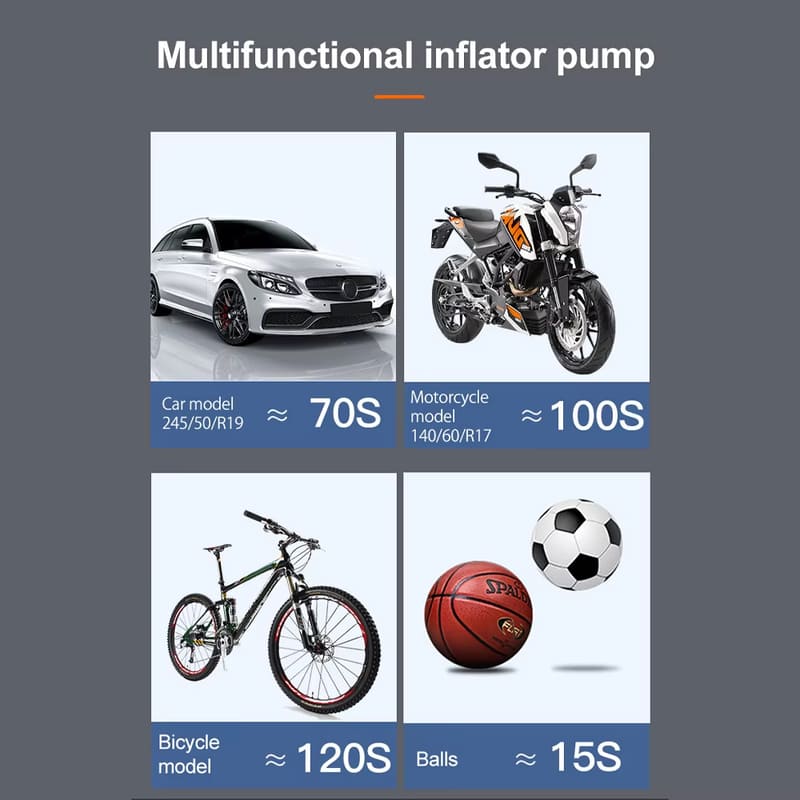 Kabellose Hand-Auto-Luftpumpe Tragbare Auto-Luftpumpe Reifen Intelligent Digitalanzeige Multifunktionsbeleuchtung Kann als Powerbank verwendet werden