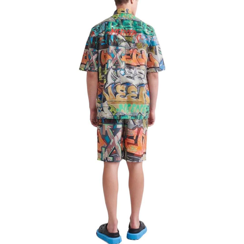 Off-White Neen Allover Over Short-Sleeve Shirt Multicolor Men Tops Multi-Color OMGA216S22FAB0018400