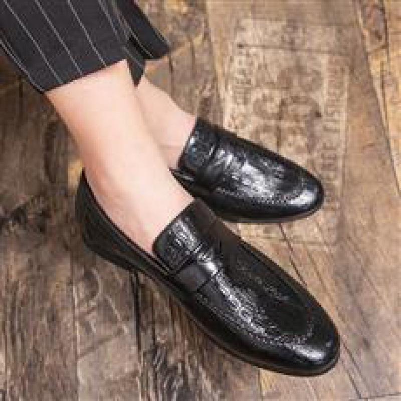 

Foreign trade weight ultra-light one-pedal lazy leather shoes men s beanie shoes penny loafers leathershoes 37