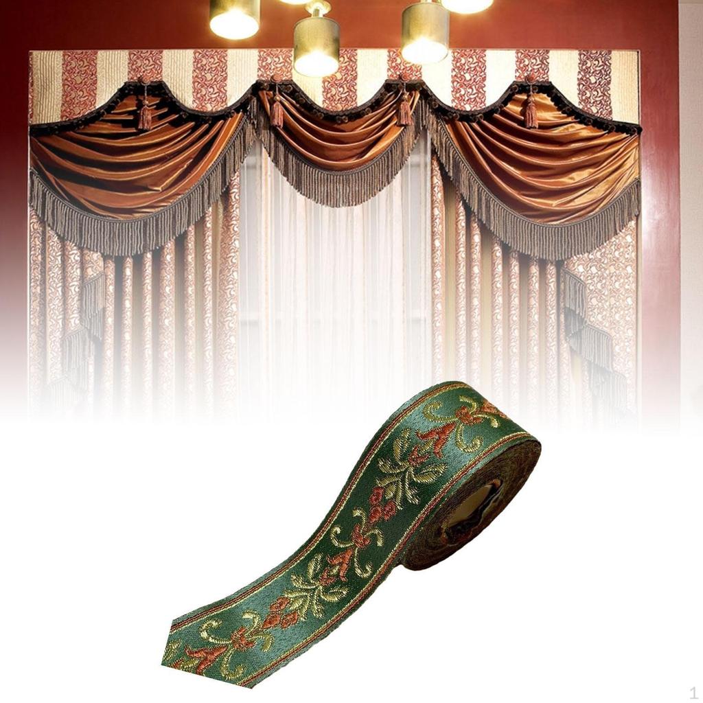 5 M Jacquard Ribbon Fabric Embellishment for Home Decor Table Runners Pillowcases Sewing