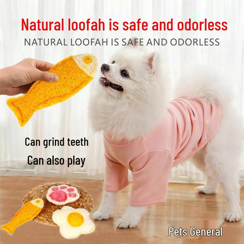 Loofah Catnip Teething Toy for Cats and Dogs - Durable, Odorless Chewing and Teasing Stick