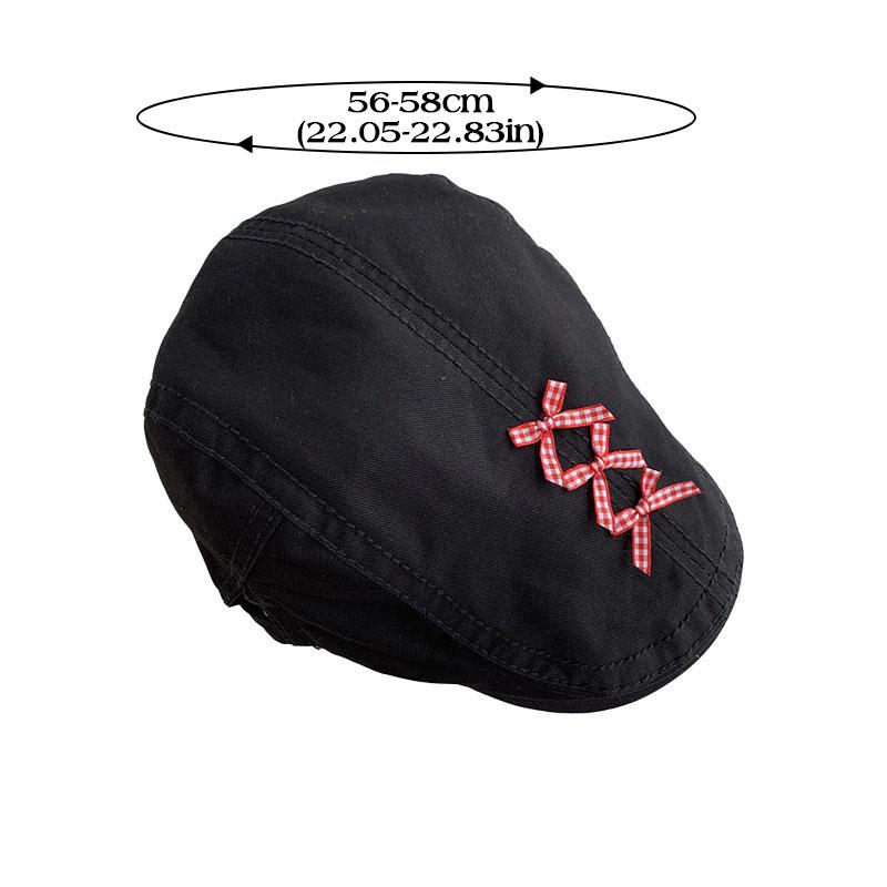 Süße Karom Schleife Baskenmütze für Frauen Weiblich JK Koreanisch Y2K Baumwolle Flache Schiebermütze Vintage Maler Künstler Hip Hop Street Kappe