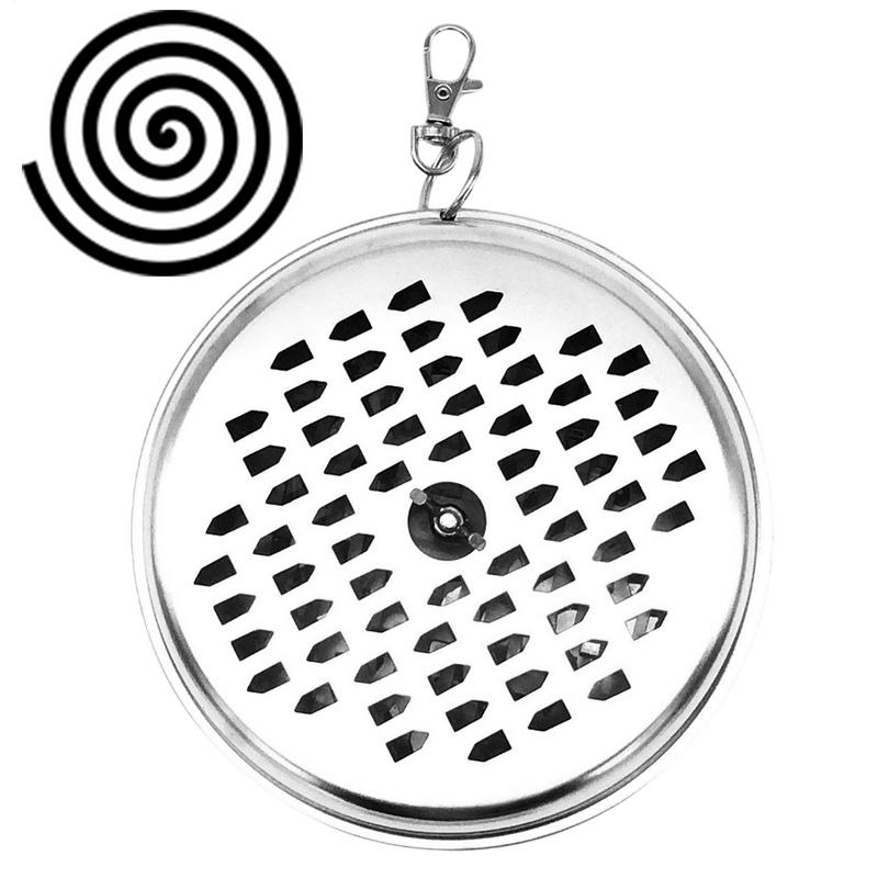 Porta Bobina Zanzariera Portatile Con Coperchio Acciaio Inossidabile Scatola Portabobine Zanzariera Bruciatore per Bobine Incenso a Spirale Anti-Zanzare
