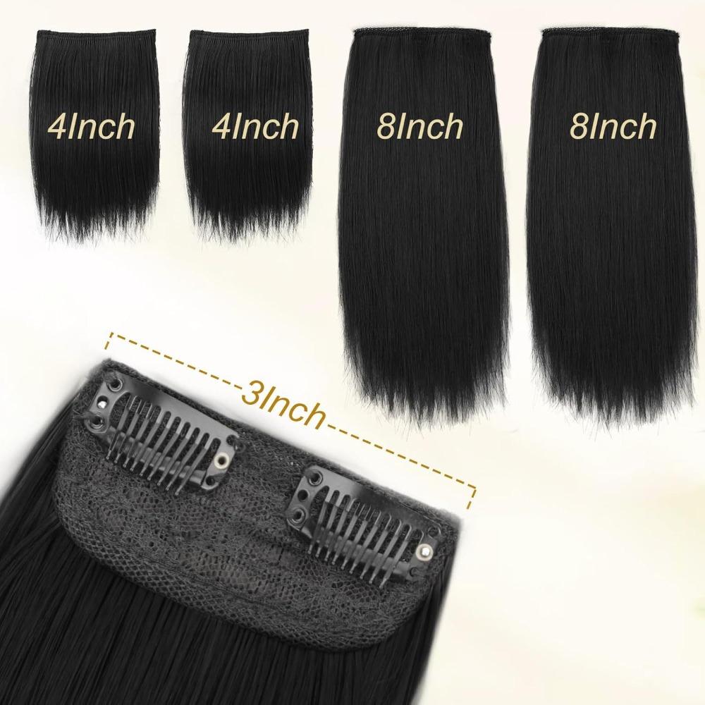 Additional Invisible and Seamless Synthetic Hair Extensions On Both Sides of the Head