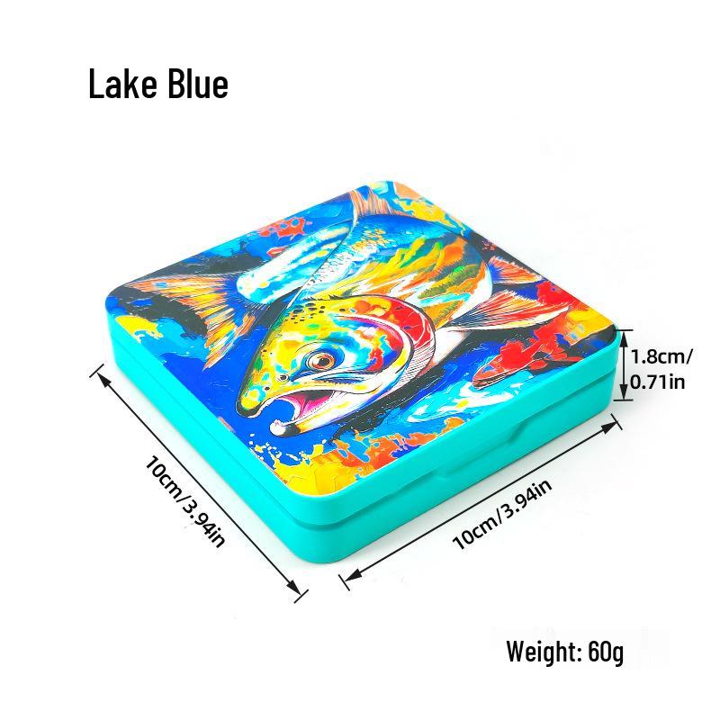 

Bai Lu Fei Fly Fishing Lure Box with Painted Patterns and Double Lining Design озеро синього кольору