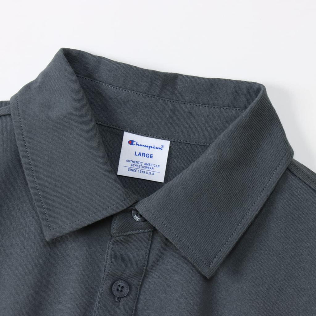 Champion Script Logo Embroidered Basic Polo Short Script Logo Embroidered Polo Shirt S Shirt, Sleeve, 100% Cotton, C3-X361Z, Men's, Charcoal,
