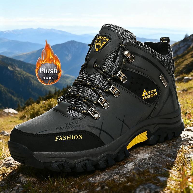  Men Hiking Shoes Waterproof Leather Shoes Climbing & Fishing Shoes New Popular Outdoor Shoes Men High Top Winter Boots