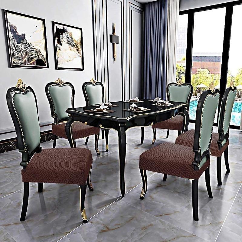 Coprisedili per sedie jacquard di nuovo design Coprisedili imbottiti per sedie imbottite per sala da pranzo, lavabili anti-polvere elasticizzati