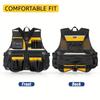 Adjustable Electrical Tool Vest -Durable Multi-Pocket Storage Bag for Handyman, Carpenter Work Vest with Zip Pocket, Electrical Tools for Electricians