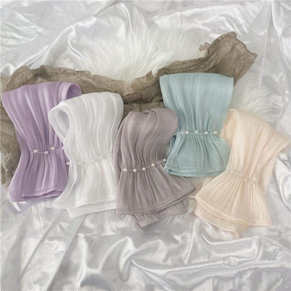 Transparent Ice Silk Sleeves Gloves Lace Driving Arm Sleeves Summer Sunscrean Sleeves Fishing