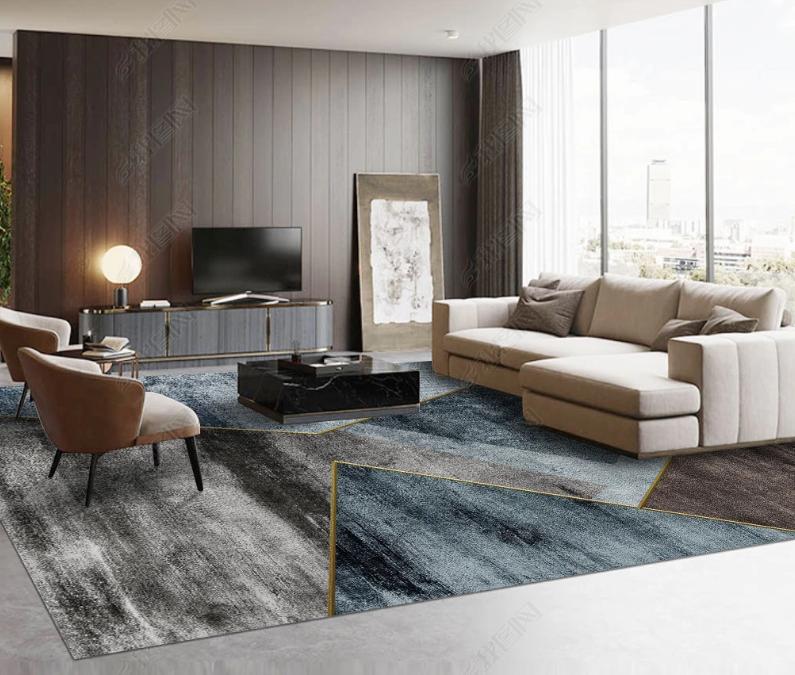 

Nordic Abstract Gray Carpet Stain-resistant Large Area Rug for Living Room Bedroom Home Decoration Lounge Floor Mat 80*120cm