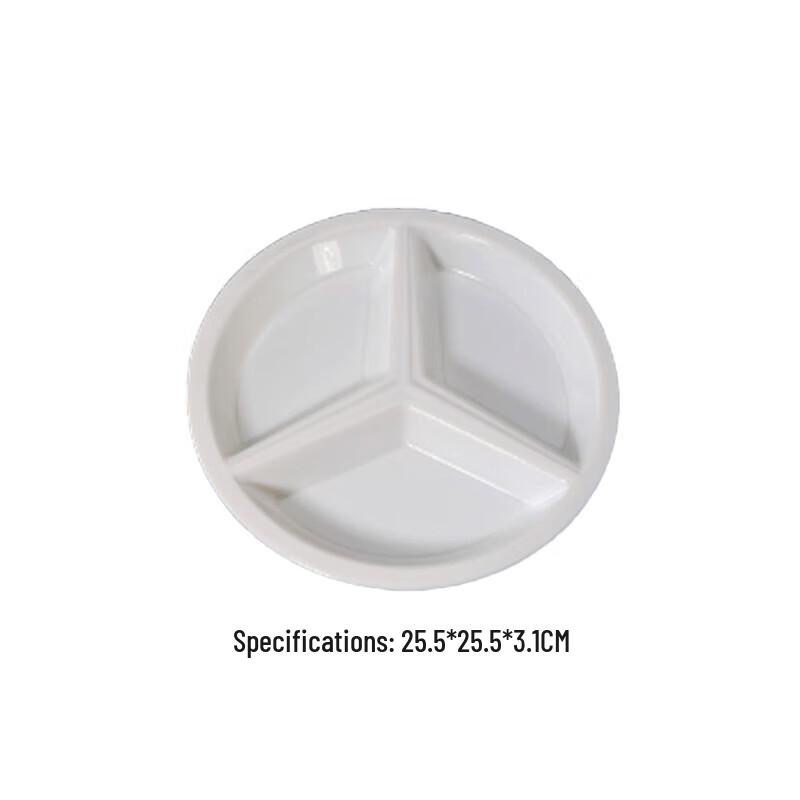 Commercial Melamine Round 3-Compartment Divided Plate