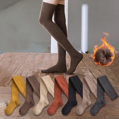 1 Paar Damen Stricken Super Lange Stiefel Socken Kniehohe Oberschenkel Hohe Mädchen Warme Modische Stricken Verdickte Socken