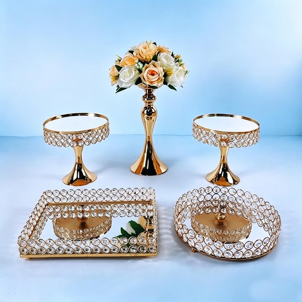 

European Crystal Cake Stand: Wedding Decoration & Dessert Tray Ornament
