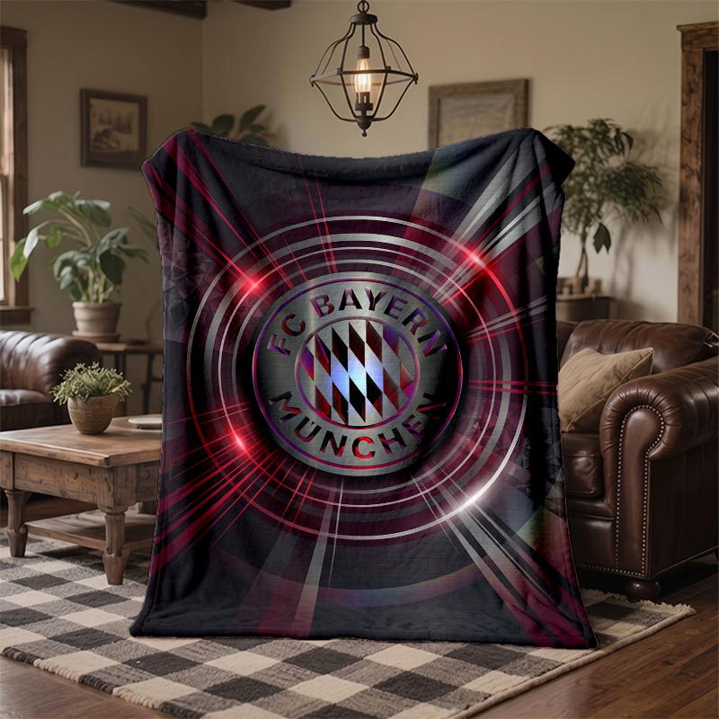 Bayern Munich Theme Fleece Blanket Cozy Soft Plush Blanket For Bedroom Couch Travel