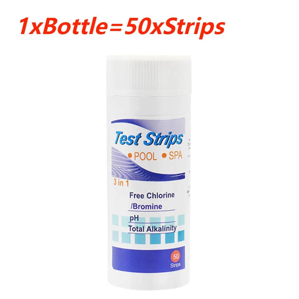 50-200pcs Chlorine/PH/Bromine Test Strips 3 in 1 Swimming Pool PH Test Paper Multipurpose Swimming Pool Water Tester Paper
