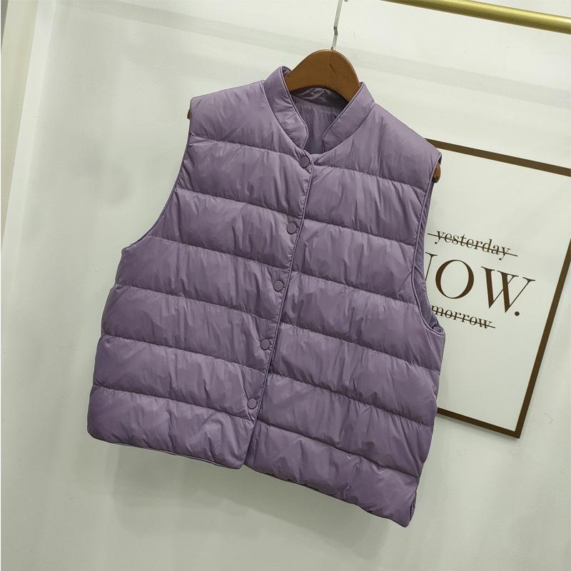 Γυναικείο Ελαφρύ Μπουφάν Πουπουλένιο 2025: Ζεστό, Αμάνικο, Όρθιος Γιακάς, Μοντέρνο Πουπουλένιο Πάπιας για Φθινόπωρο/Χειμώνα.