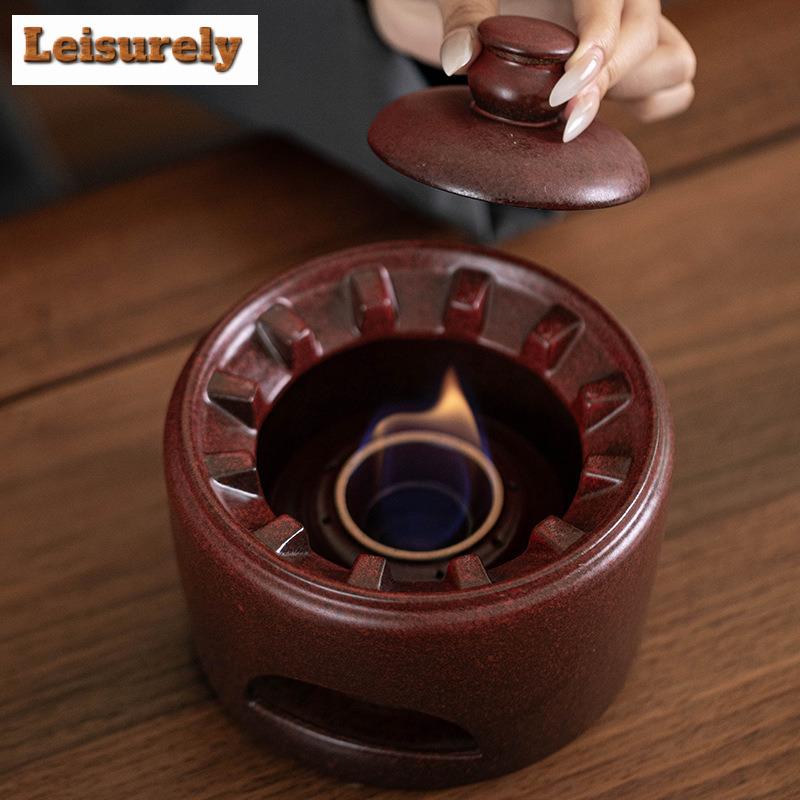 Gear Alcohol Lamp Tea Stove Ceramic Tea Warmer Teapot Heating Base Portable Tea Making Furnace Kung Fu Tea Set Around The Stove