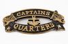 Antique Brass Captain's Quarters Sign – Vintage Nautical Maritime Wall Decor