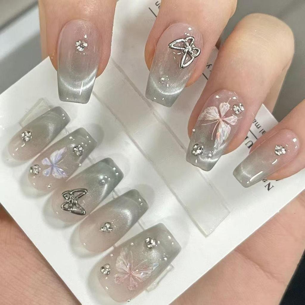 Handmade High-End Flash Diamond Nails: Boost Skin Glow with Pure Desire Style