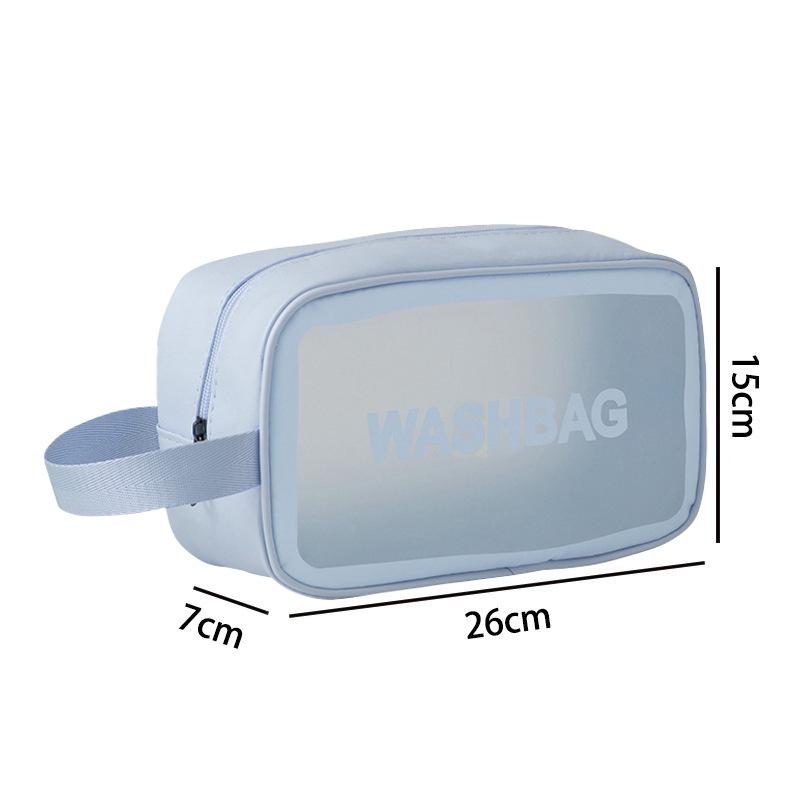 Large Portable Transparent PVC Toiletry Bag - Frosted, High Capacity Travel Storage