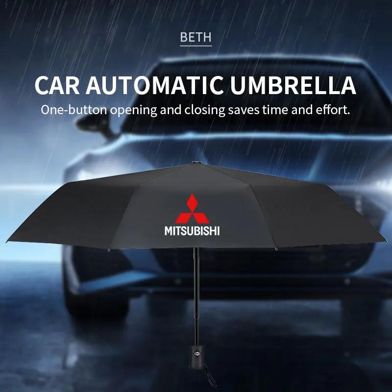 For Mitsubishi Pajero Sport Outlander ASX Lancer Eclip Car Umbrella Sun Rain Paraguas Emblem Auto Interior Accessories bianco