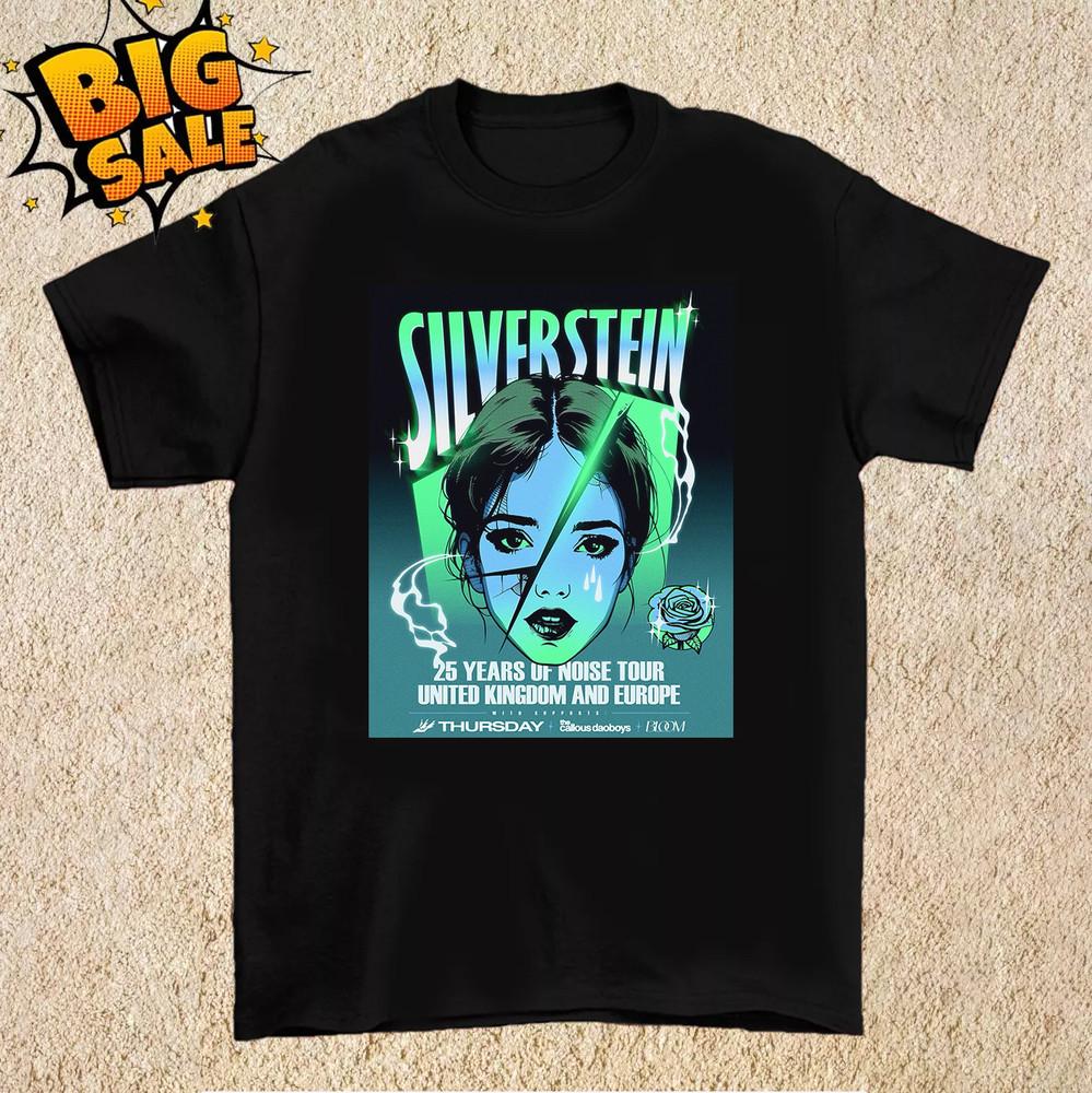 Silverstein Band Europe Tour 2025 T Shirt Full Size S-5XL Unisex T-Shirt XXXL