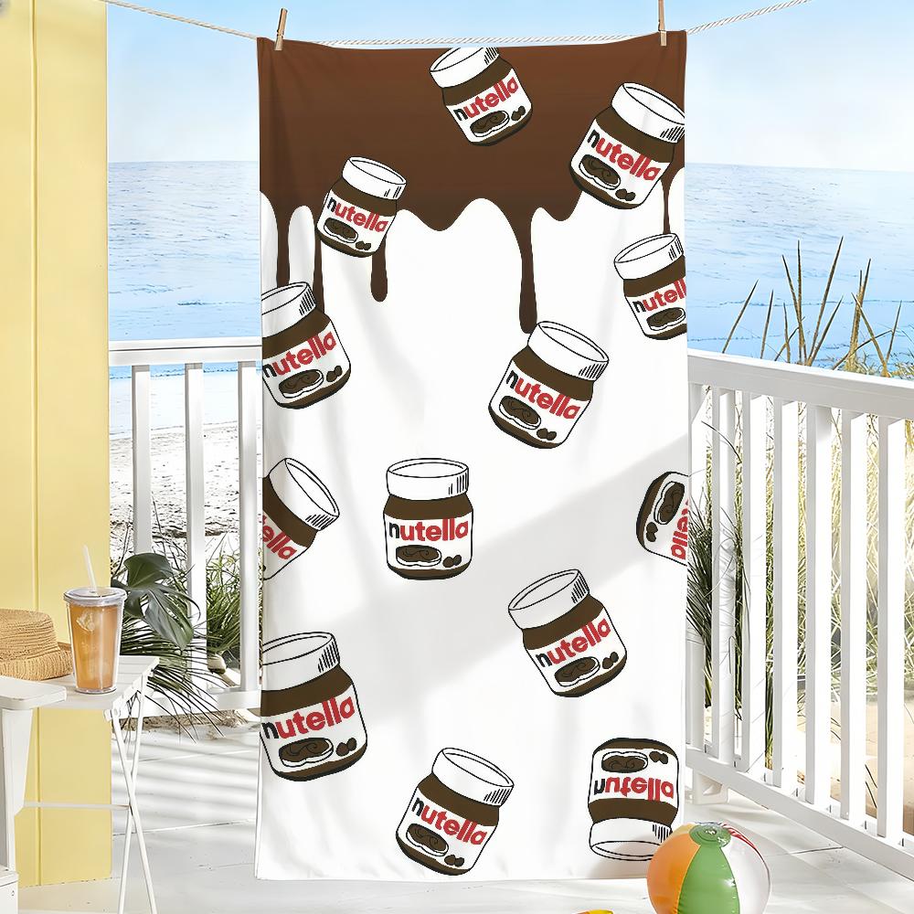 Schokolade Süß N-Nutellas-S Logo Handtuch Weich Pool Geschenk Für Reise Fitnessstudio Dusche Camping Schnelltrocknend Sport Groß Strandhandtücher