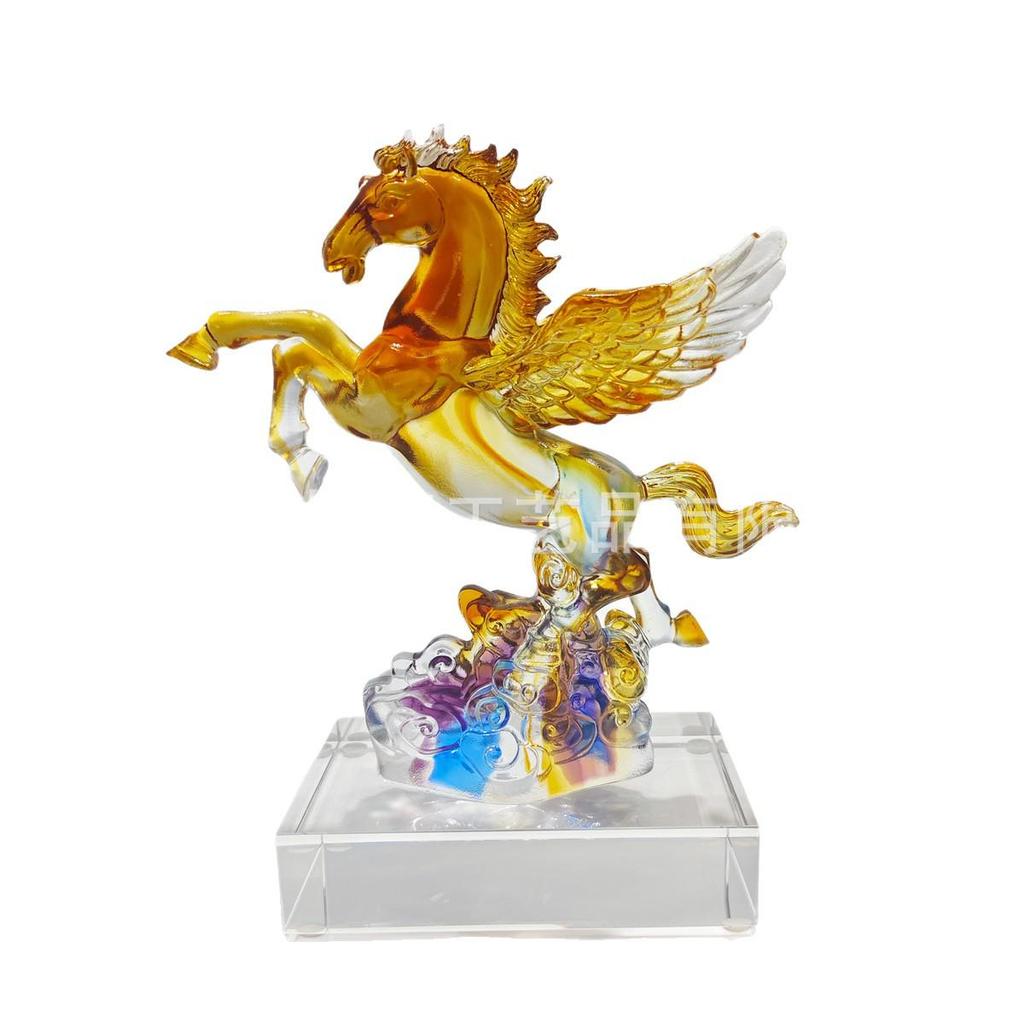 Zodiac Glazed Horse Figurine: Ancient Method - Office & Living Room Decor, Soar To Success