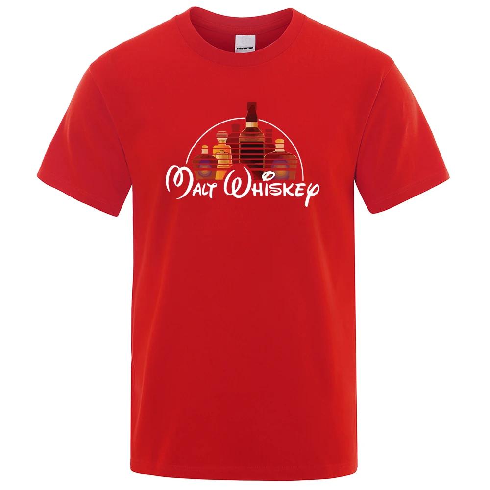 Malt Whiskey Printed T-Shirt Funny Alcohol Drunk Short Sleeve Loose Oversized Tees Fashion Street Clothing Summer Tops