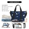 Cute Cartoon Sharks Pattern Travel Duffel Bag Unisex Multipurpose Workout Luggage Bags Lightweight Waterproof Portable Handbag
