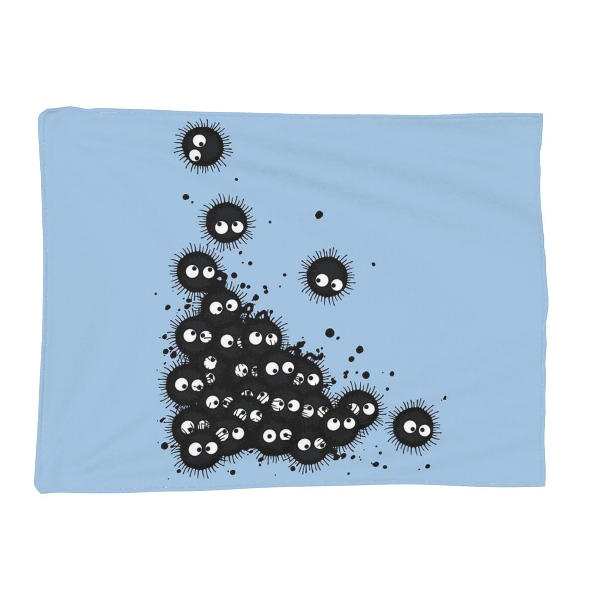 

Dust Soot Sprites Balls Black Blankets Soft Warm Flannel Throw Blanket Bedspread for Bed Living room Picnic Travel Home Couch 80x120cm