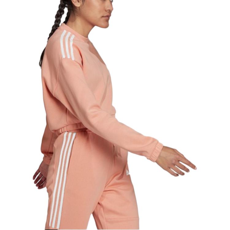 Adidas Sweatshirts Women's Red Pink Crew Neck Moderate Regular HC2920