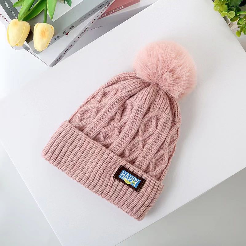 

Hat Women s Winter Fleece Warm Wool Hat Women s Winter Tide Hairball Knitted Hat Tide Versatile Thickened Cold Hat average size