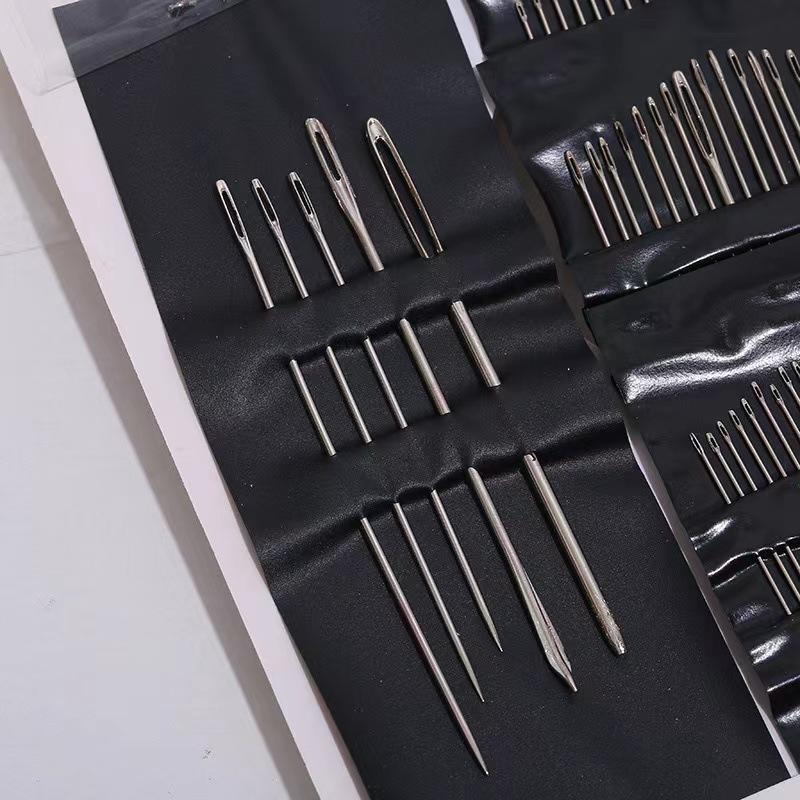 55pcs/Set Stainless Steel Big Eye Hand Sewing Needles Set with Different Sizes for Sewing Needlework Embroidery Needles