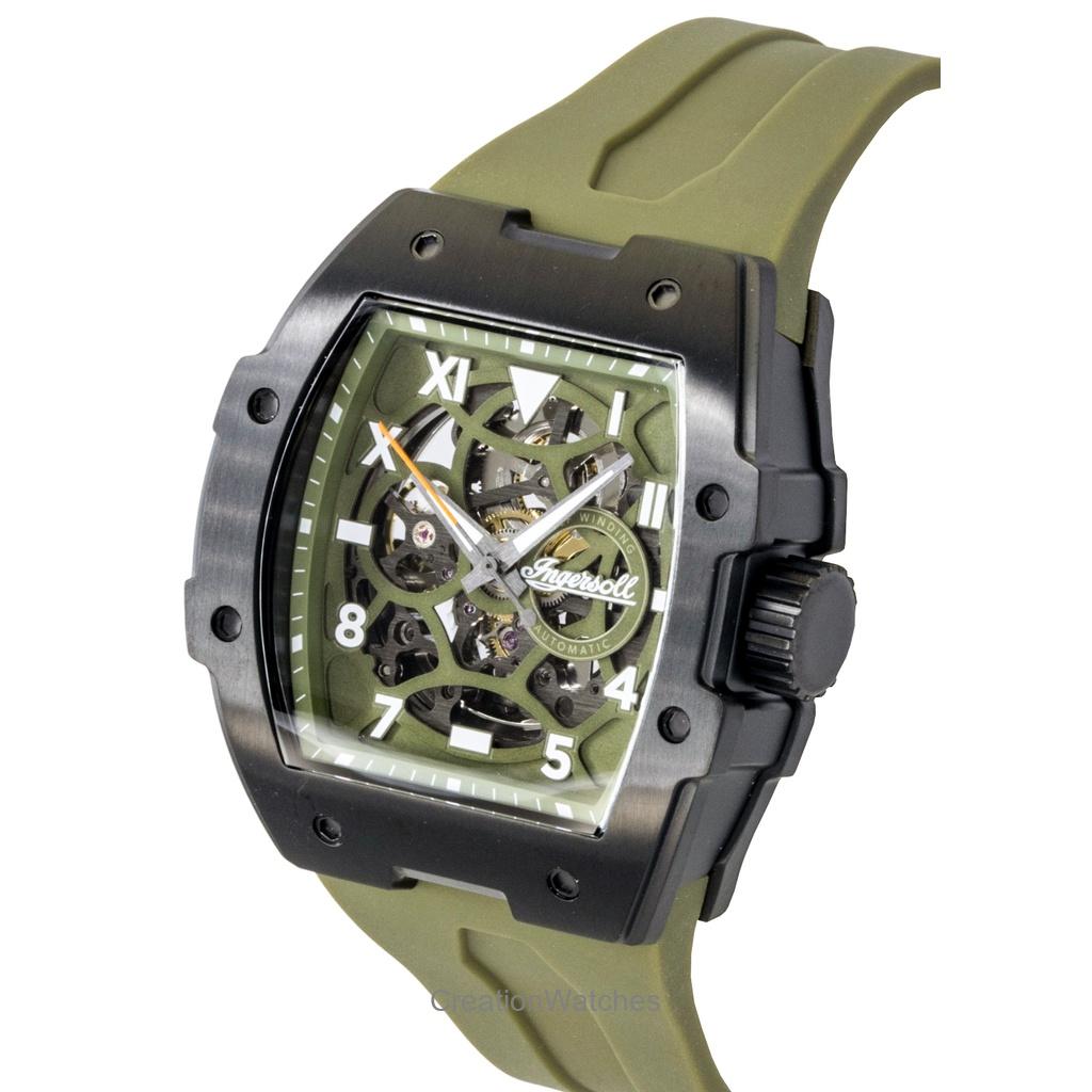 Ingersoll The Play Polyurethane Strap Green Skeleton Dial Automatic I15303 Men's Watch