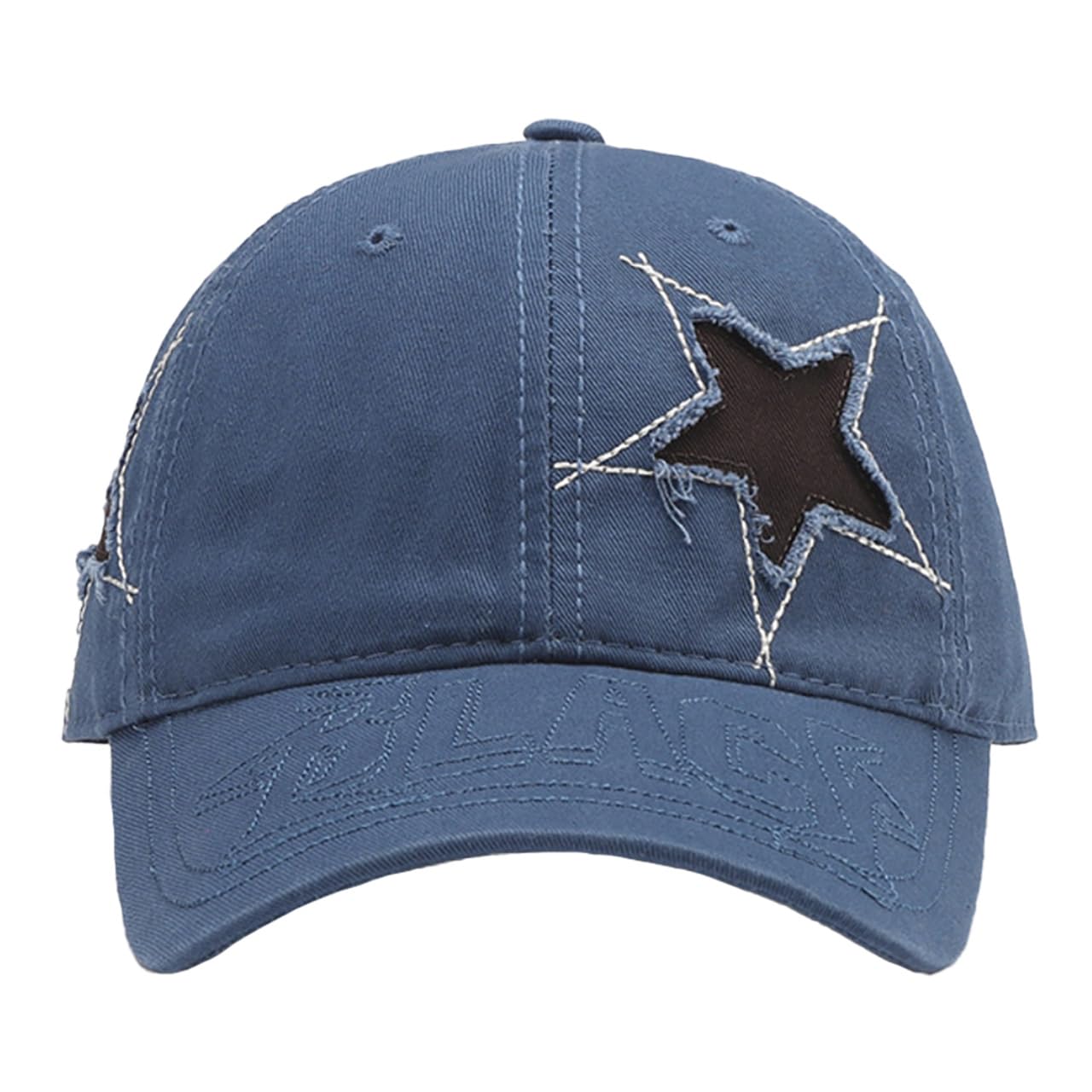 

Star Pattern Cap Hat Embroidered Stylish Design Casual Cute Men Women CZ956 [White Fang] (Blue)
