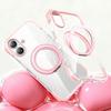 For iPhone 17 Case Compatible with MagSafe Rotating Kickstand Clear Acrylic TPU Shockproof Phone Cover