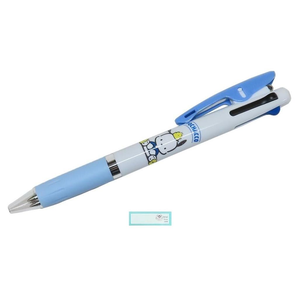 Sanrio Jetstream Ballpoint 3 Made In Pochacco Set and Name 0.5 Pen, Colors, Japan, (Pen Sticker)